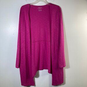 Womens Chicos The Ultimate Tee Open Front Cardigan Long Sleeve‎ Pink L